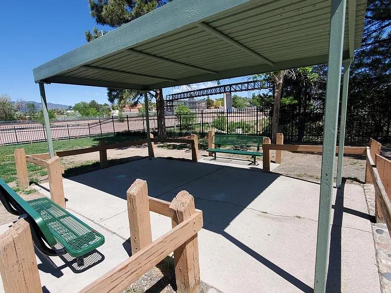 On-site picnic seating area