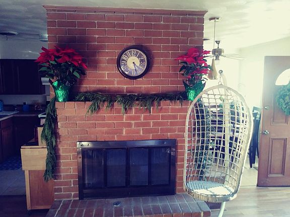 Chimminy is between kitchen and living room.