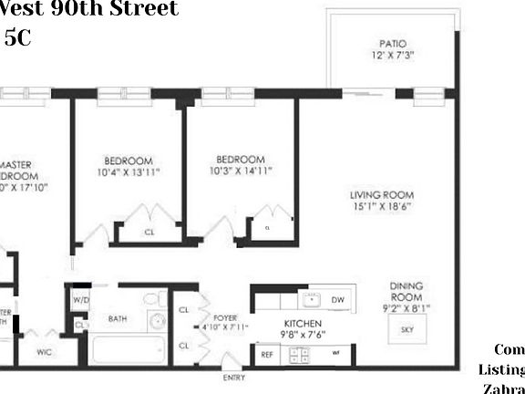 2nd image of 110 W 90th St APT 5C