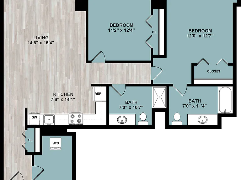 C6 | 2-Bedroom Floorplan C6 | 2-Bedroom Floorplan