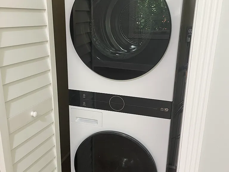 Brand new washer and dryer in the closet in the 2nd bedroom.