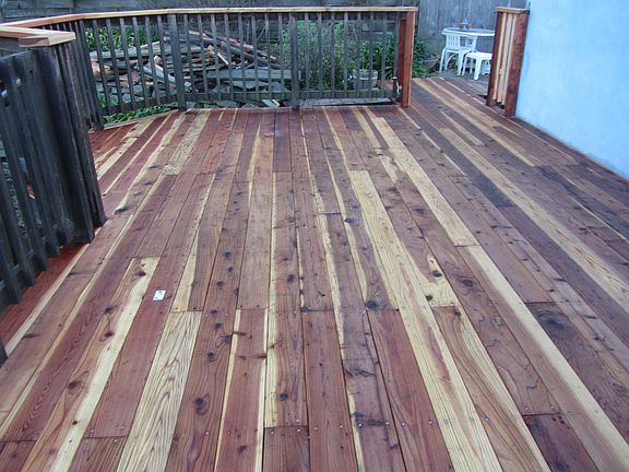 Elevated large red deck