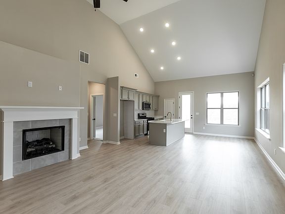 Great room into kitchen