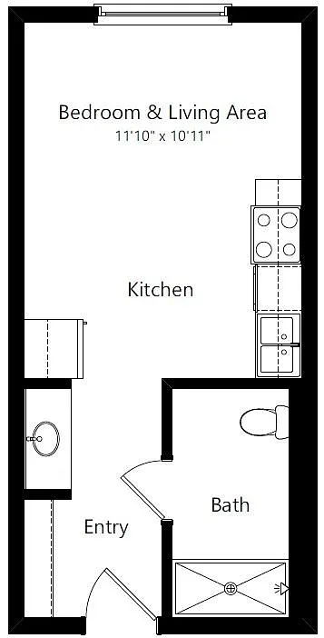 Floor plan Studio ADA