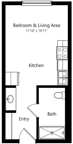 Floor plan Studio ADA