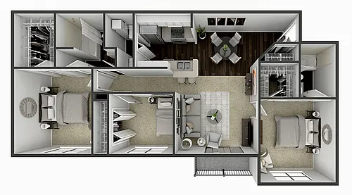 Floor plan 3 Bedroom 2 Bath