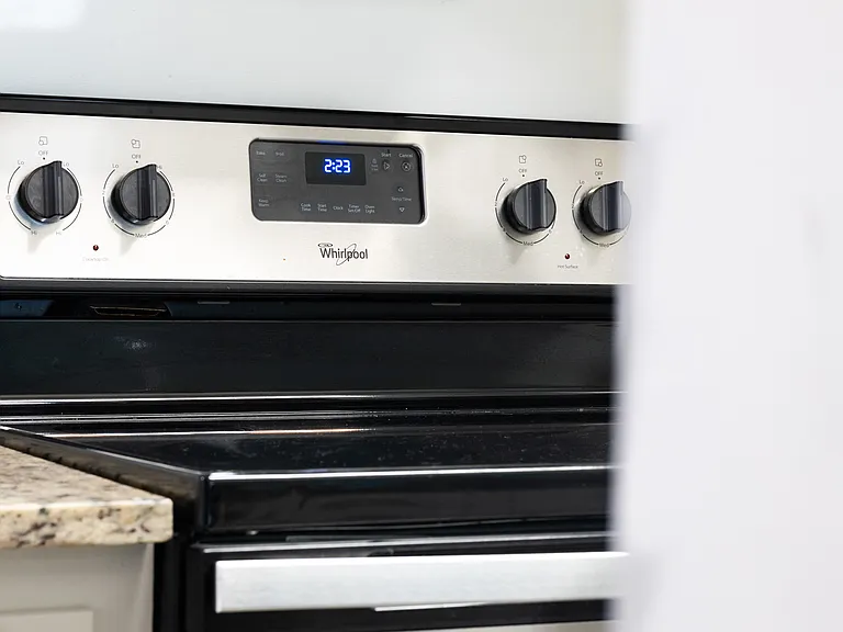 Glass top stove with four burners for easy cooking