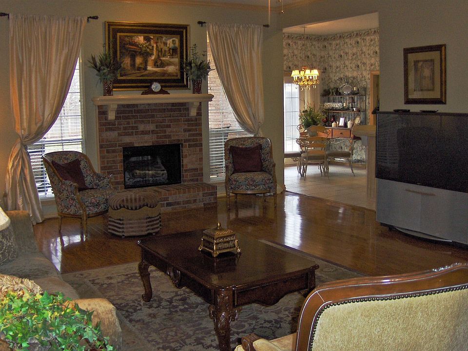 Living area with wood floors.