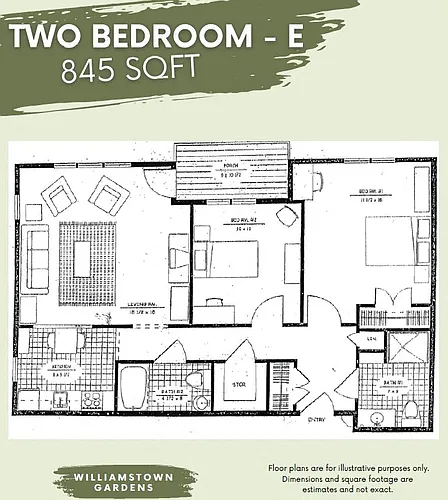 Floor plan Two Bedroom - E