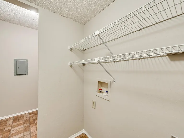 check out this spacious laundry room washer and dryer included