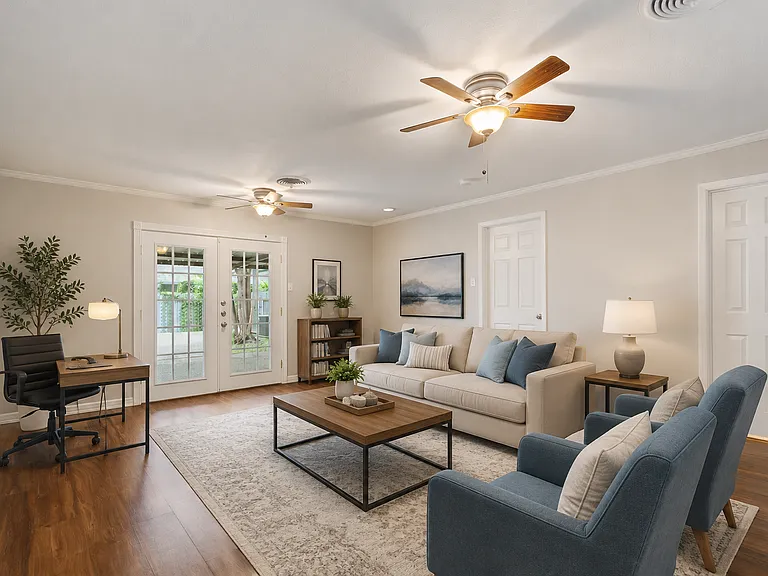Virtually Staged Flex-Room as a Family Room