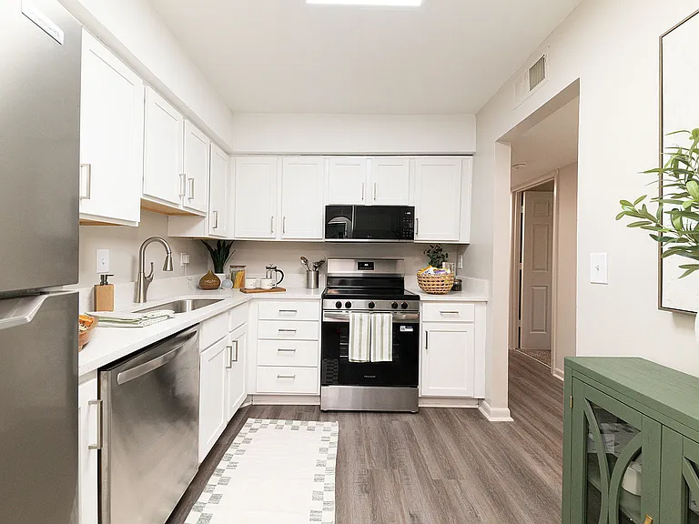 Kitchen with granite counters and stainless appliances