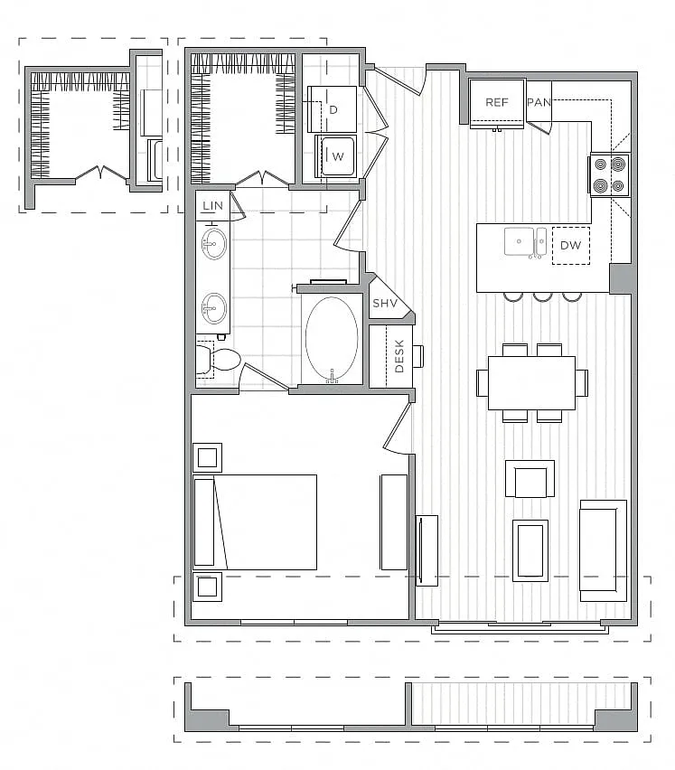 Floor plan 1 Bed/1 Bath-A3