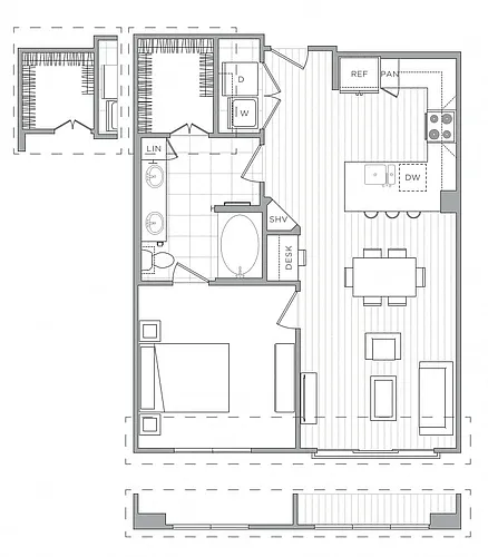 Floor plan 1 Bed/1 Bath-A3