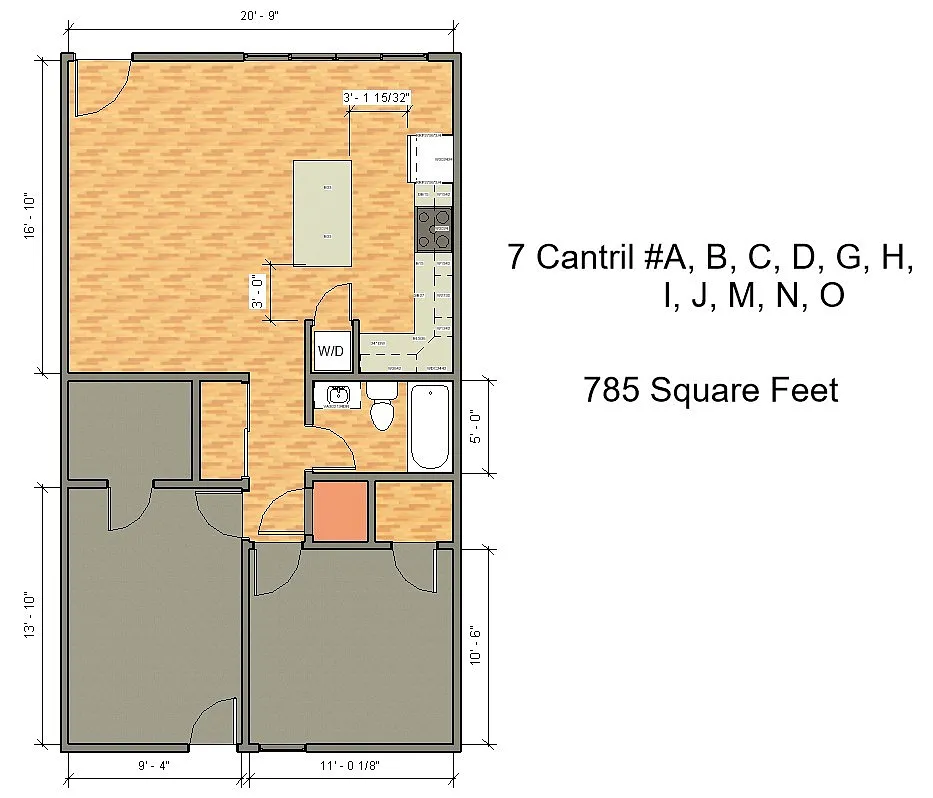 Floor plan 2X1 @ 7 N Cantril