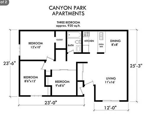 Floor plan 3 Bedroom