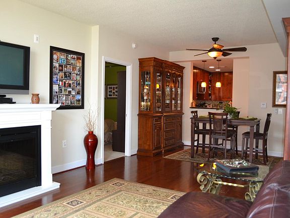 open floor plan with fireplace