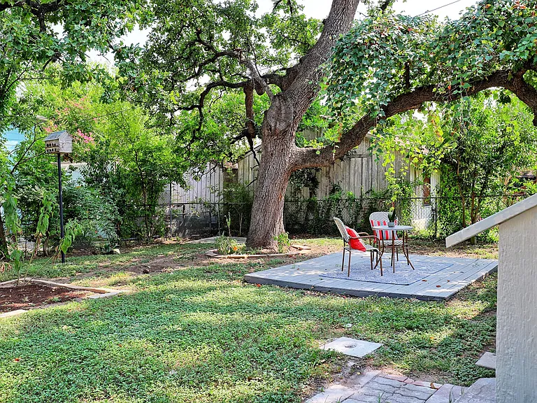 Shared yard with deck