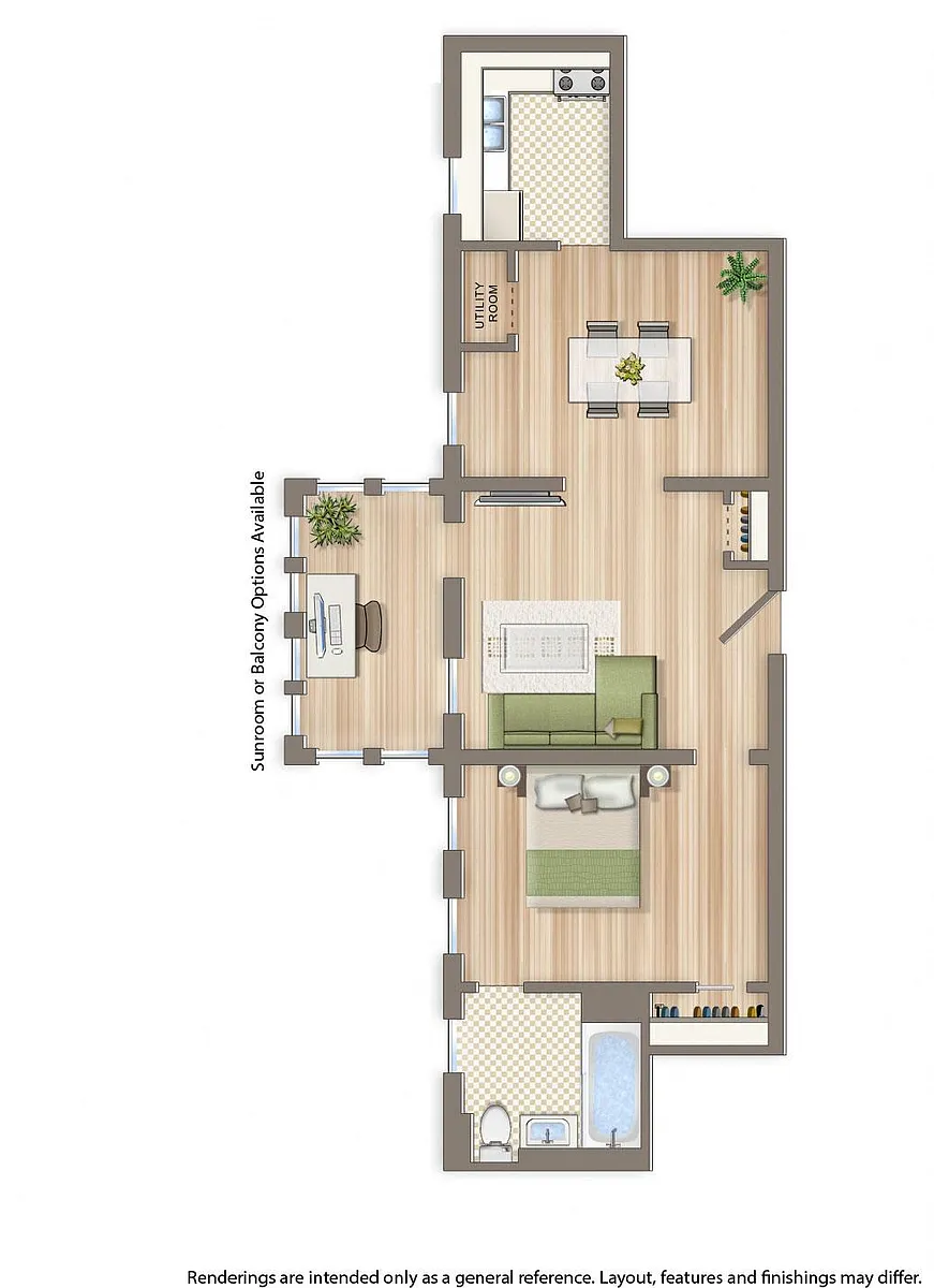 Floor plan 1 Bedroom F