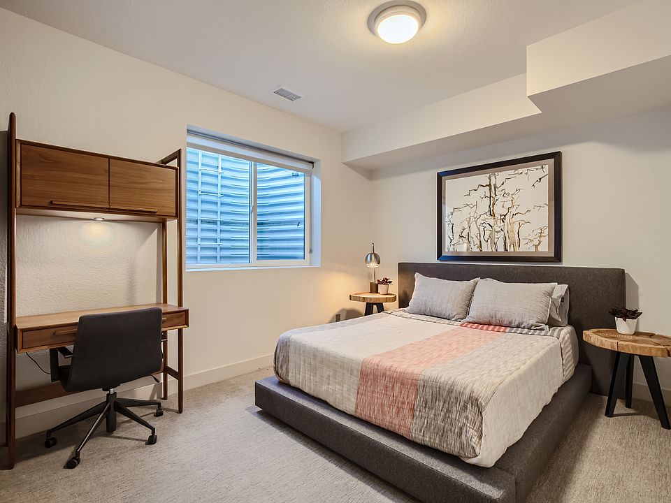 Furnished private basement bedroom with built-in closet and bright southern light. Furniture can be removed on request. Comfortable new foam mattress.