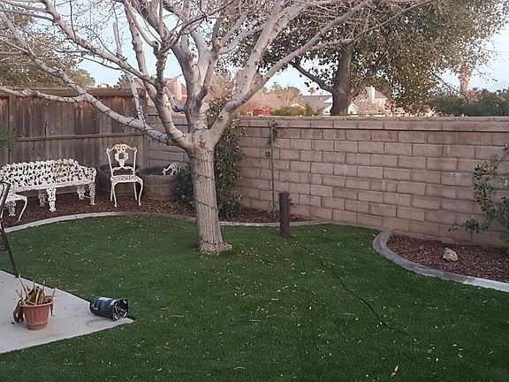 Low water useage backyard with mature trees, lots of shade a