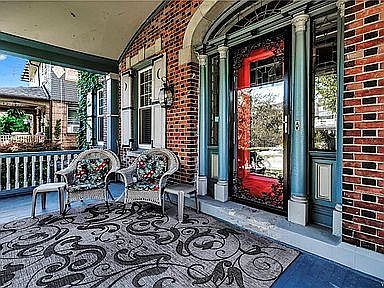 front porch and door