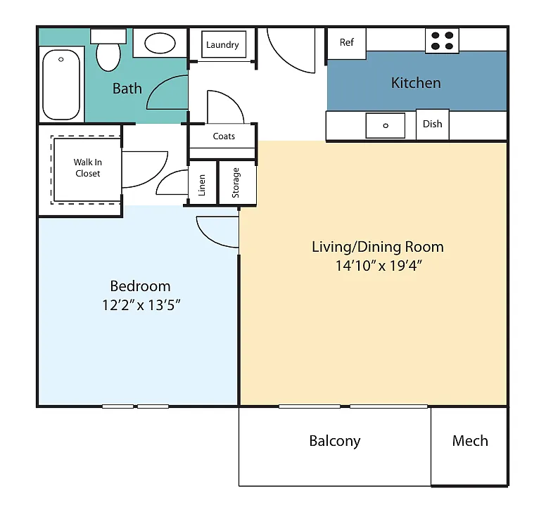 Floor plan One Bedroom Basil