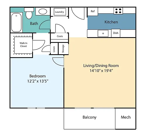 Floor plan One Bedroom Basil