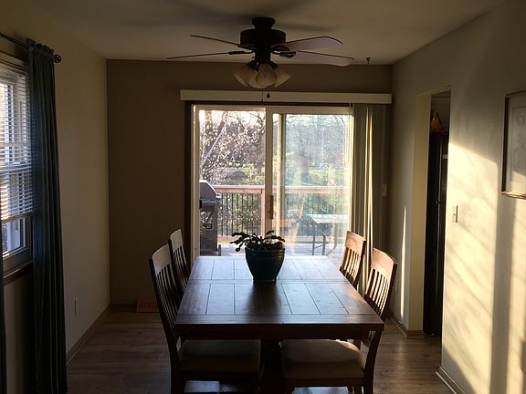 Dining room with sliders