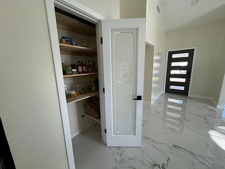 pantry closet in kitchen.