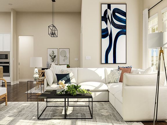 Spacious living room off the kitchen