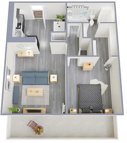 Floor plan 1x1 S8 - B