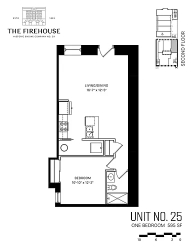 Floor plan 1 Bedroom - Historic Corner