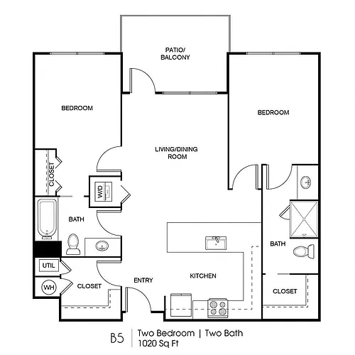 Floor plan B5: 2 Bed 2 Bath
