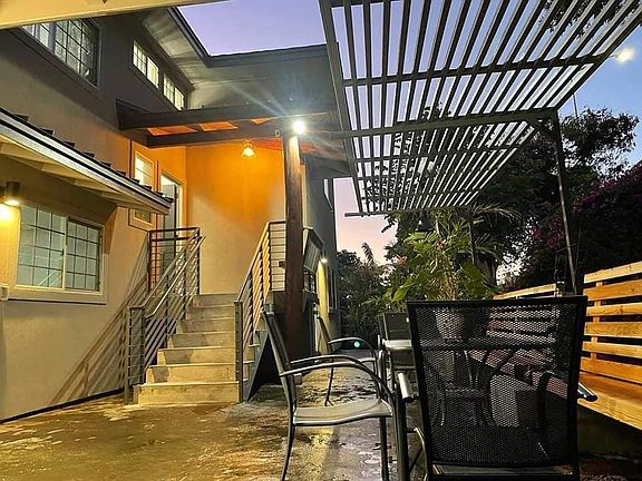 Entrance to the 2 master bedrooms, master dining/kitchen and master living room.