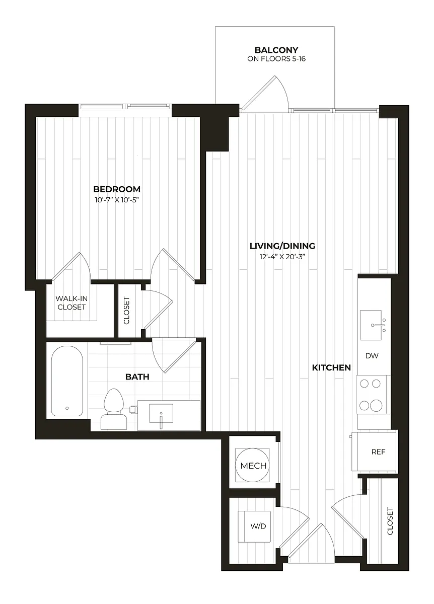 Floor plan 1 Bed/1 Bath-U27