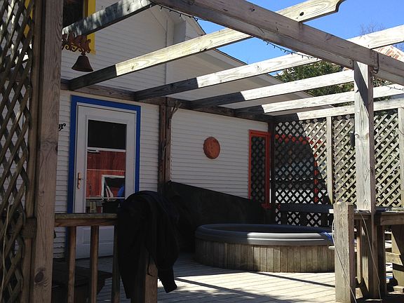 Back deck with hot tub