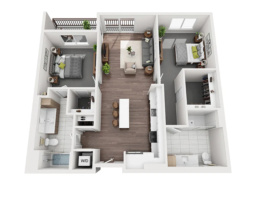 Floor plan Two Bedroom B2A