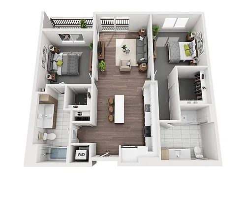 Floor plan Two Bedroom B2A