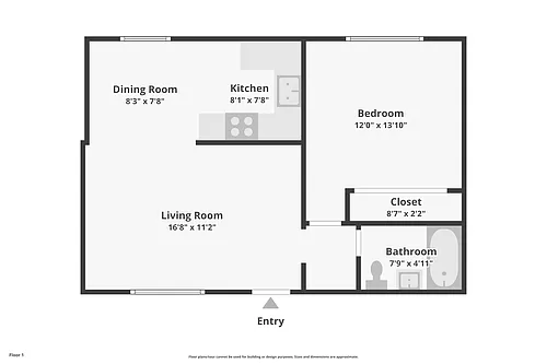 Floor plan 1 Bed 1 Bath