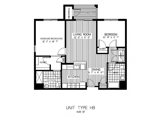 Floor plan B2BH (ADA Compliant)