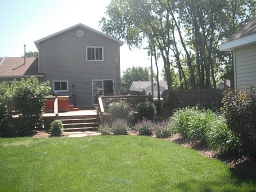 View of the back and deck