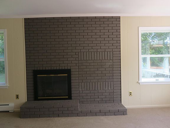 Living room with working fireplace