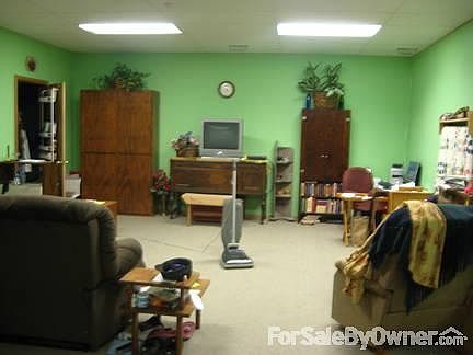 View of living room area of great room.