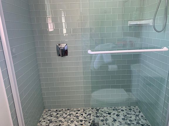 glass tile master shower
