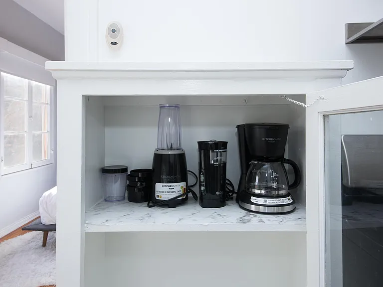 coffee maker, blender, toaster