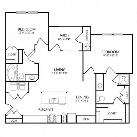 Floor plan 2X2 B4