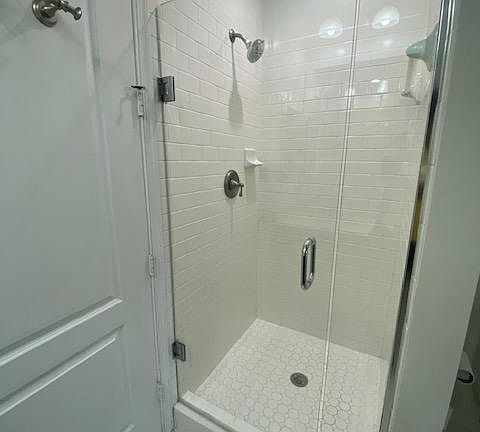 Glass walk in shower
