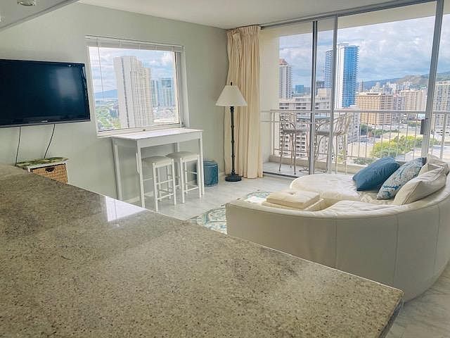 Open concept living room with fantastic views