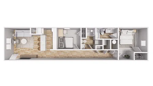 Floor plan 2x2 - 836 sqft - B3